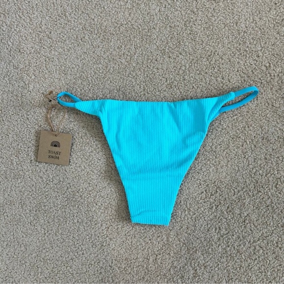 2/$70 NWT Free People Toast  Signature Stitch Bottom Turquoise Sea Rib String - Picture 3 of 3